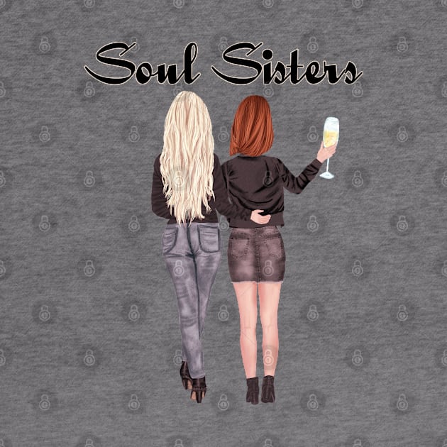 Soul Sisters Best Friends Graphic Design by AdrianaHolmesArt